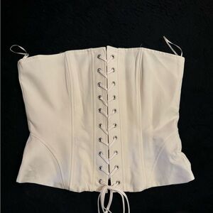 Zara Nude Lace Up Corset Top